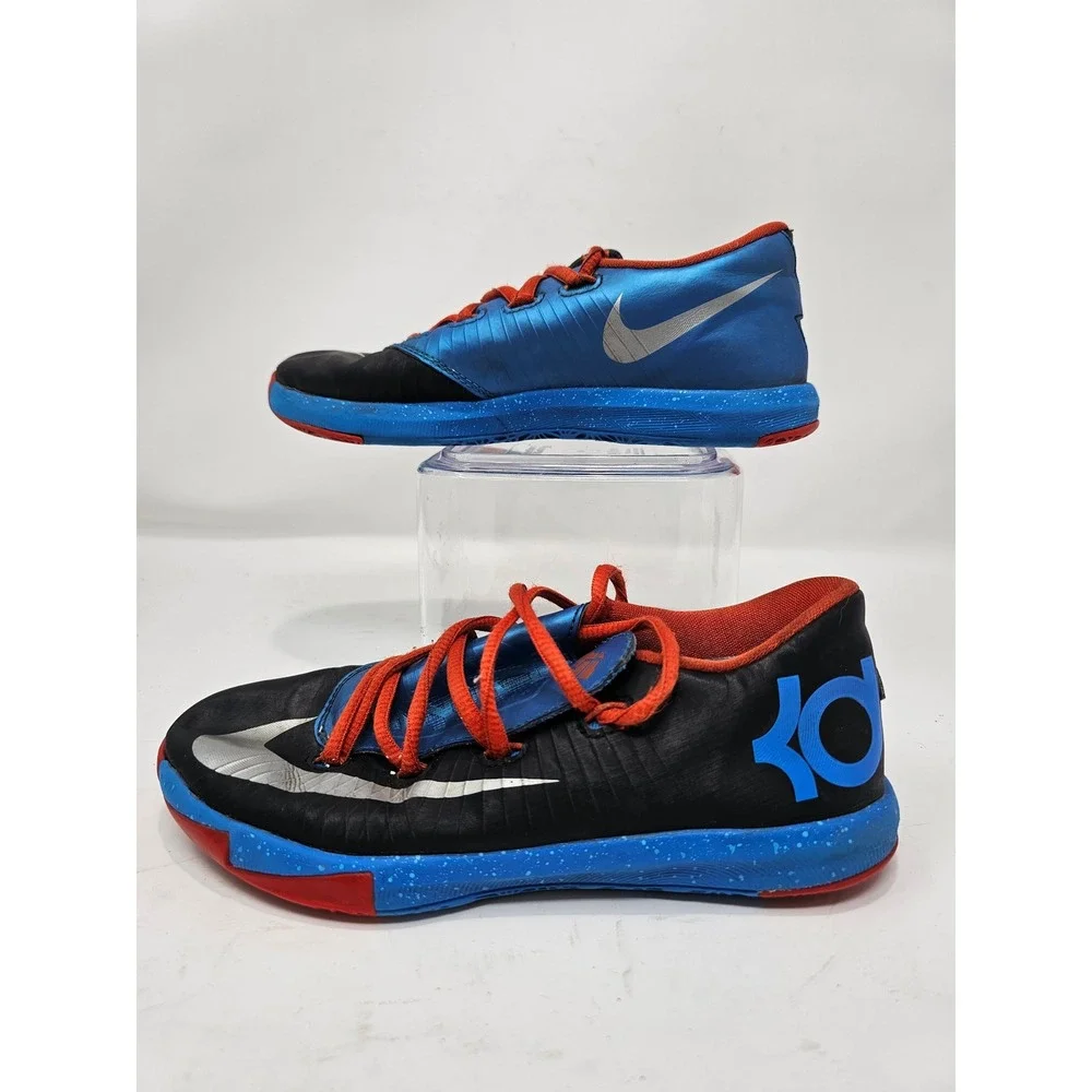 Nike KD 6 Kids Basketball Shoes Blue Black Red‎ Silver Size 13C